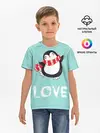 Детская базовая футболка / Пингвин LOVE