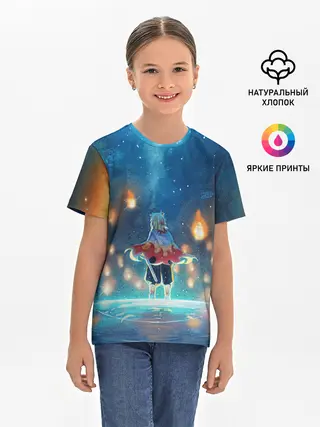 Детская базовая футболка / Ренгоку Кёджуро Клинок демонов