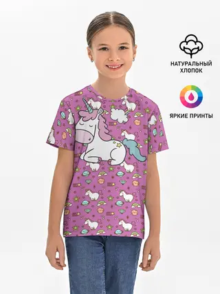 Детская базовая футболка / Единорог