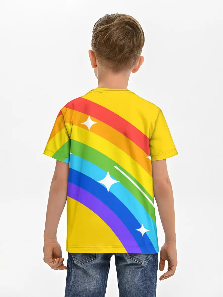 Детская базовая футболка / AMONG US - Радужный