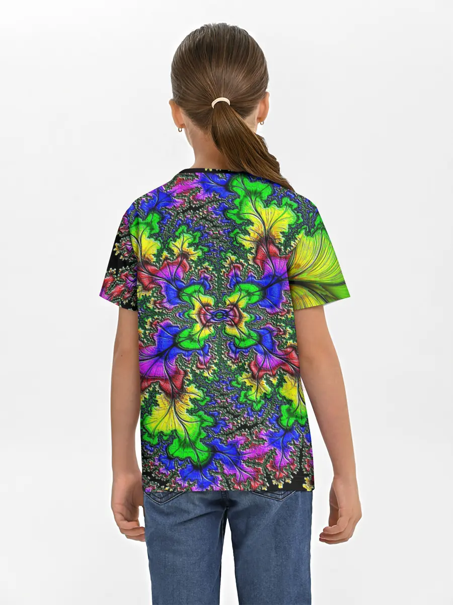 Детская базовая футболка / НЕОНОВЫЙ ЦВЕТОК