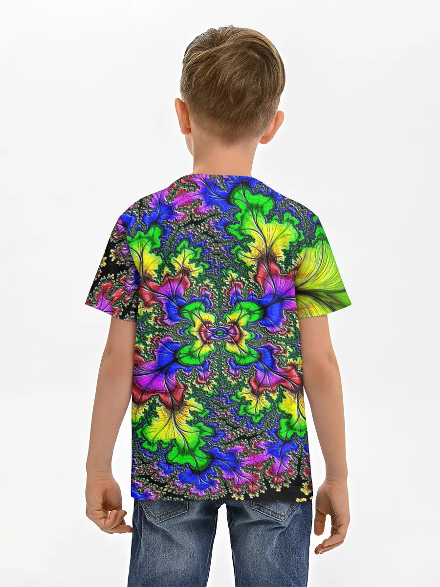 Детская базовая футболка / НЕОНОВЫЙ ЦВЕТОК