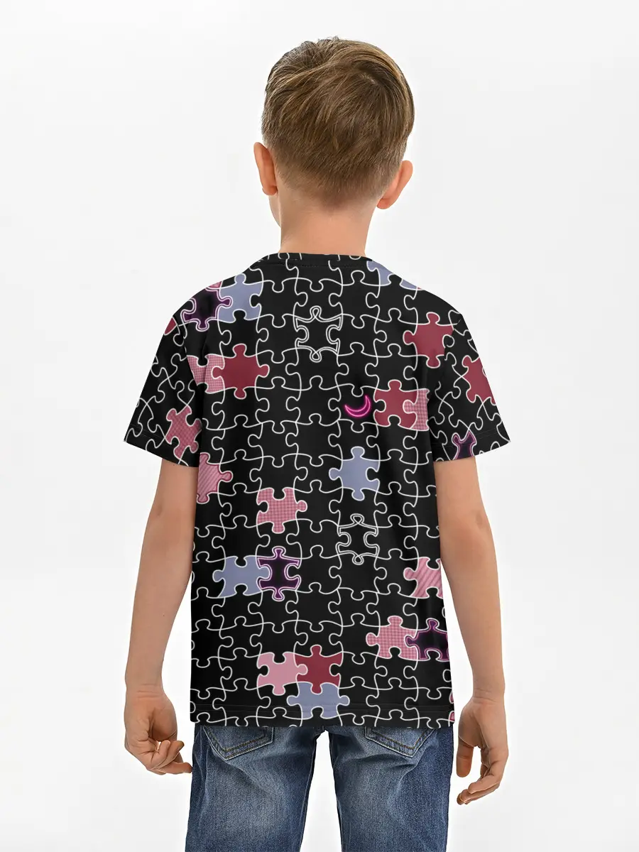 Детская базовая футболка / Пазлы Винтажный стиль