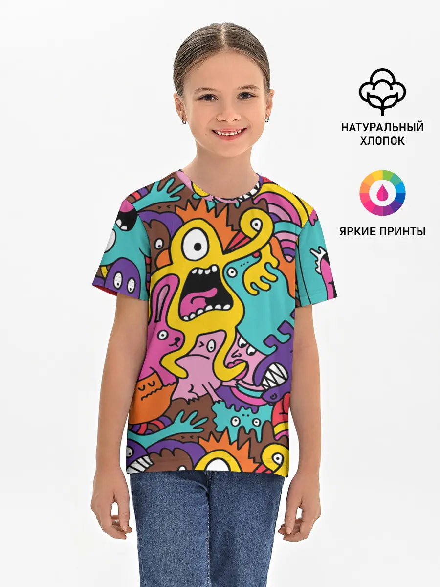 Детская базовая футболка / crazy abstraction