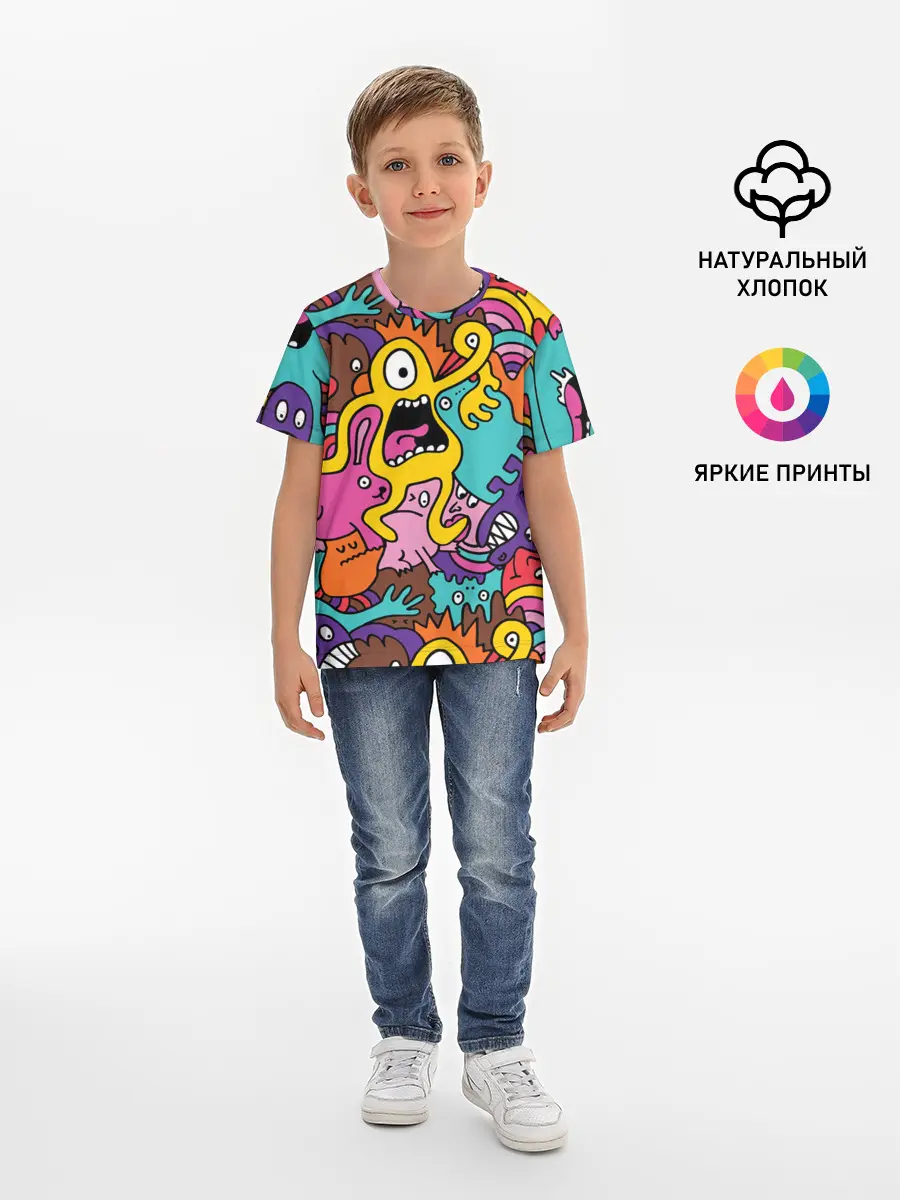 Детская базовая футболка / crazy abstraction