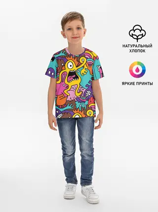 Детская базовая футболка / crazy abstraction