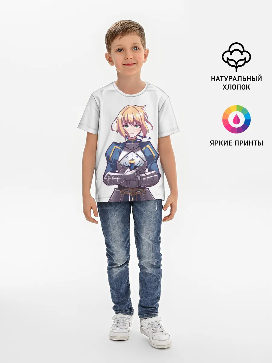 Детская базовая футболка / Девушка рыцарь