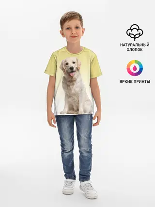 Детская базовая футболка / Лабрадор ретривер пес