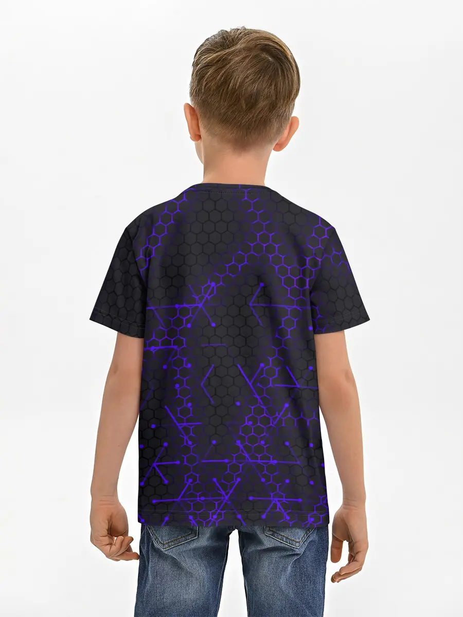 Детская базовая футболка / СТАЛЬНЫЕ СОТЫ - НЕОН.ГЕОМЕТРИЯ