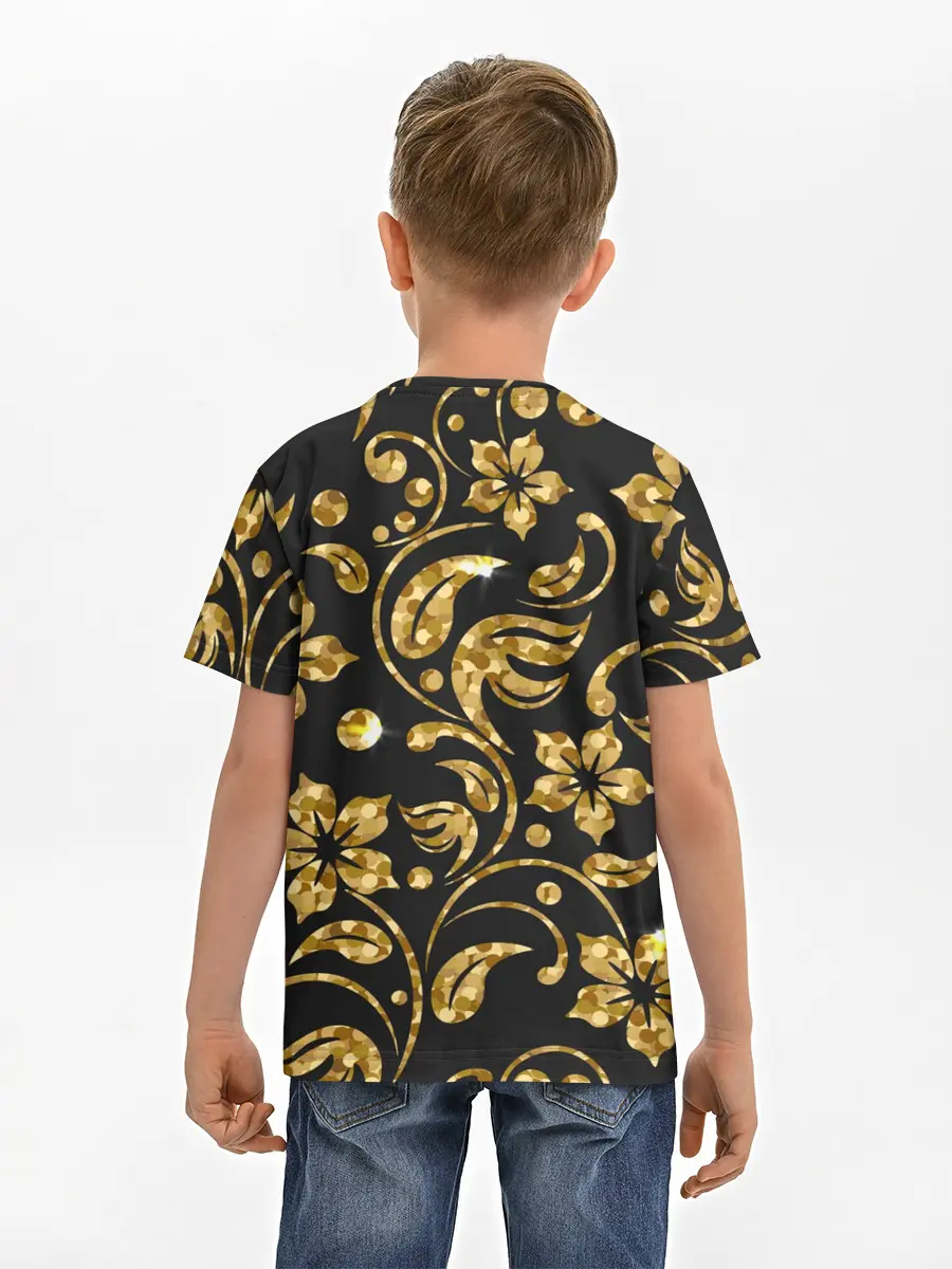 Детская базовая футболка / Золотой Орнамент