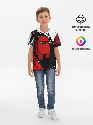 Детская базовая футболка / Among Us Sus Life Imposter.