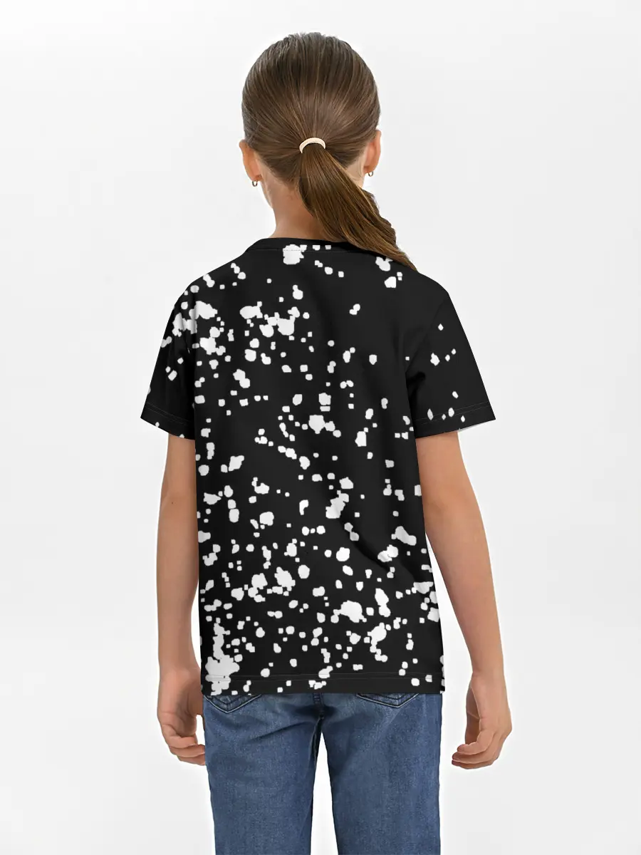 Детская базовая футболка / Каллиграфия на чёрном фоне