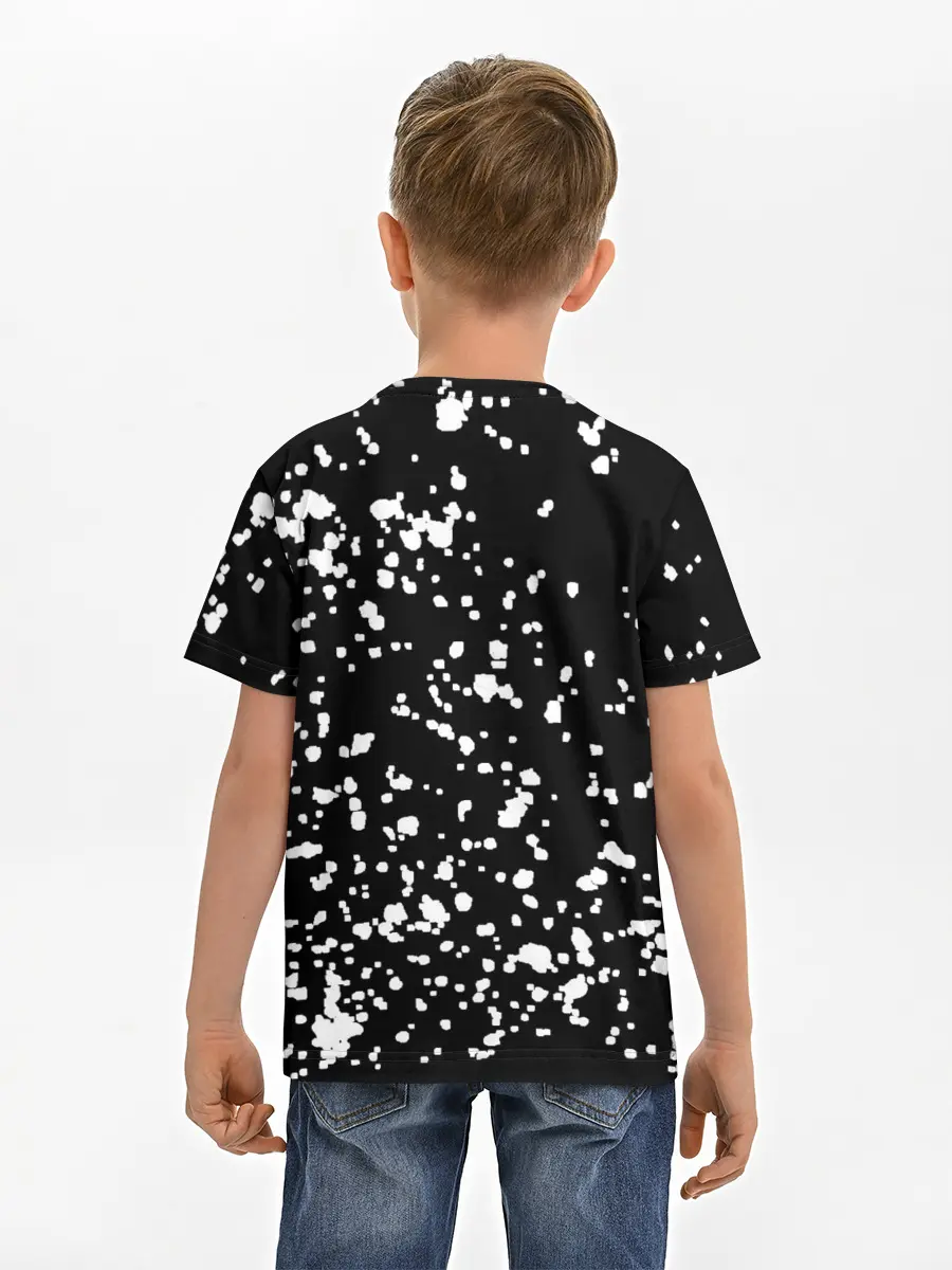 Детская базовая футболка / Каллиграфия на чёрном фоне