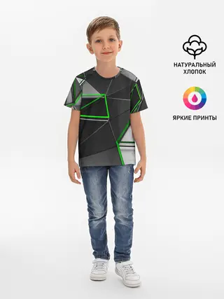 Детская базовая футболка / 3D полигон