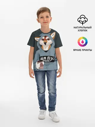 Детская базовая футболка / Furry fox