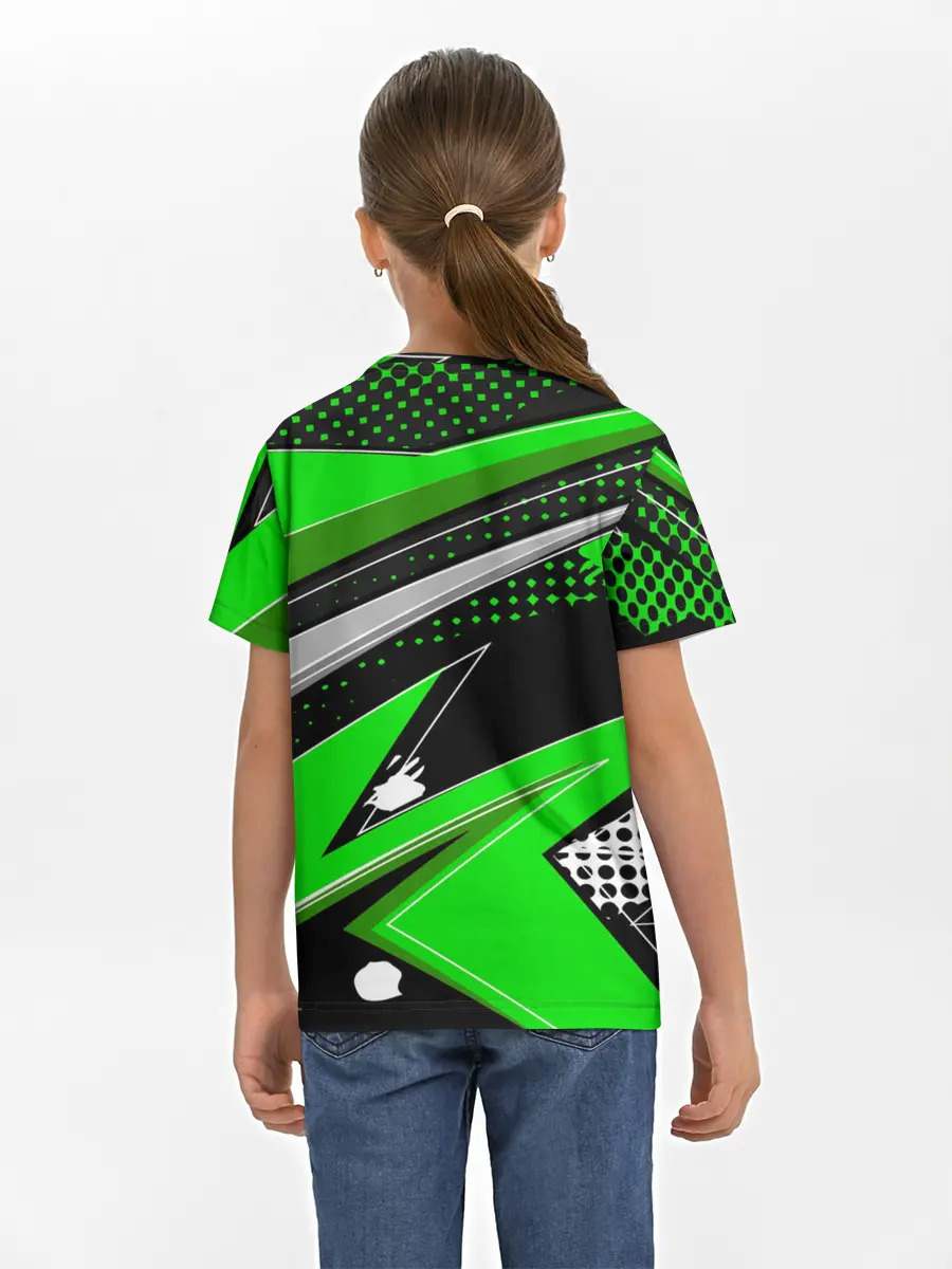 Детская базовая футболка / Зеленая краска