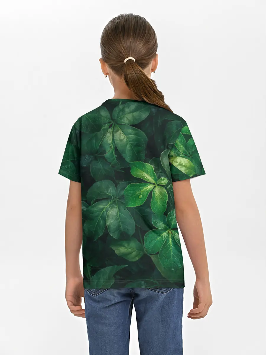 Детская базовая футболка / Тропическая листва | Тропики