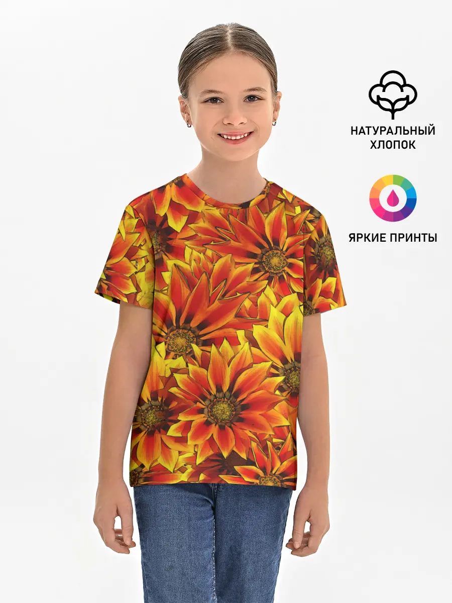 Детская базовая футболка / ЦВЕТОЧНЫЙ ОРНАМЕНТ