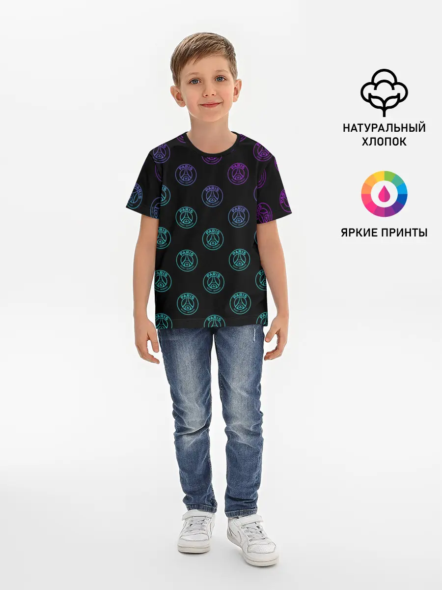 Детская базовая футболка / PSG NEON | ПСЖ НЕОН