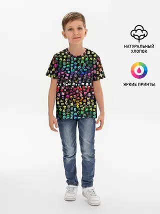 Детская базовая футболка / ПЕРСОНАЖИ ИГРЫ FNF