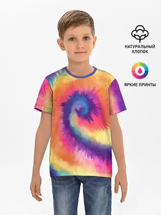Детская базовая футболка / TIE-DYE MULTICOLOR