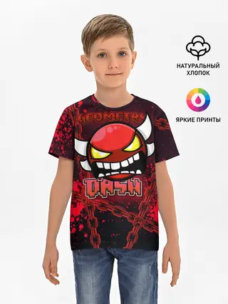 Детская базовая футболка / Geometry Dash
