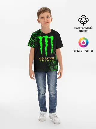 Детская базовая футболка / MONSTER ENERGY NEON | МОНСТЕР НЕОН