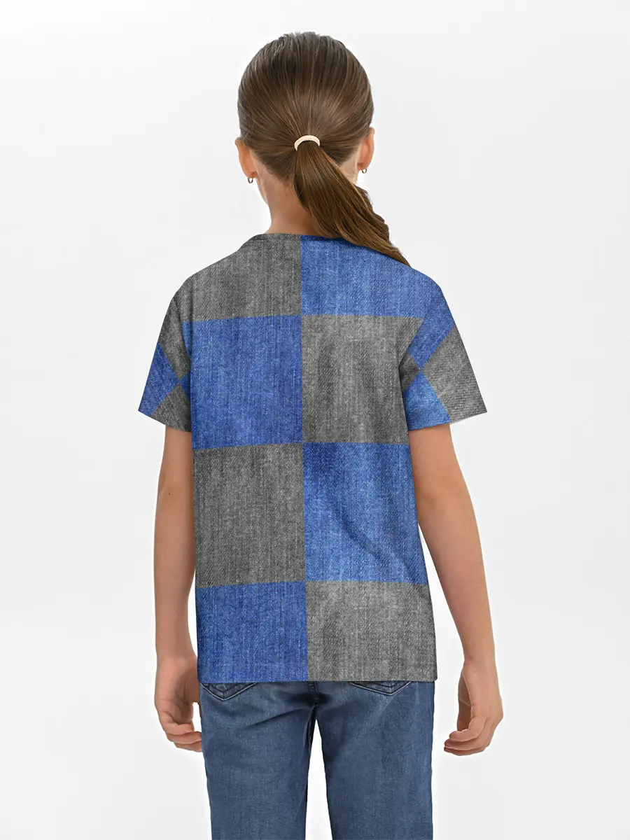 Детская базовая футболка / Denim Patchwork