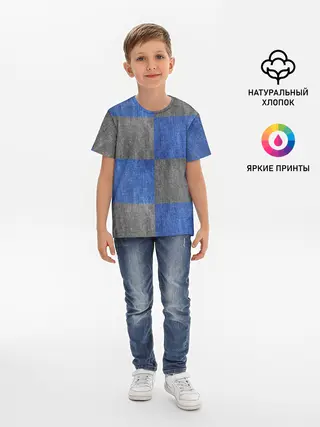 Детская базовая футболка / Denim Patchwork