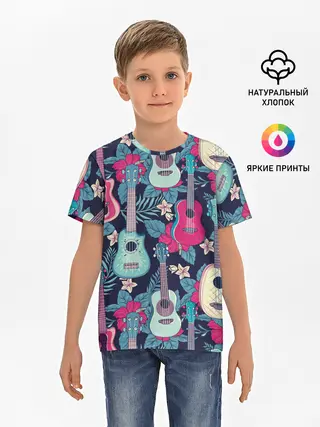 Детская базовая футболка / Укулеле фруктовые