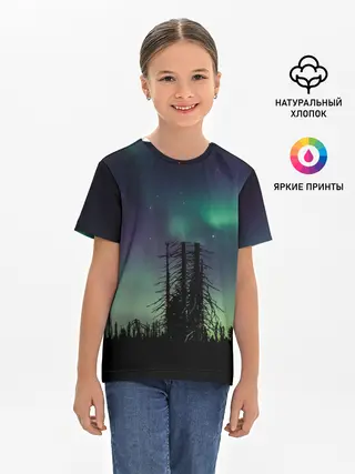 Детская базовая футболка / Северное сияние