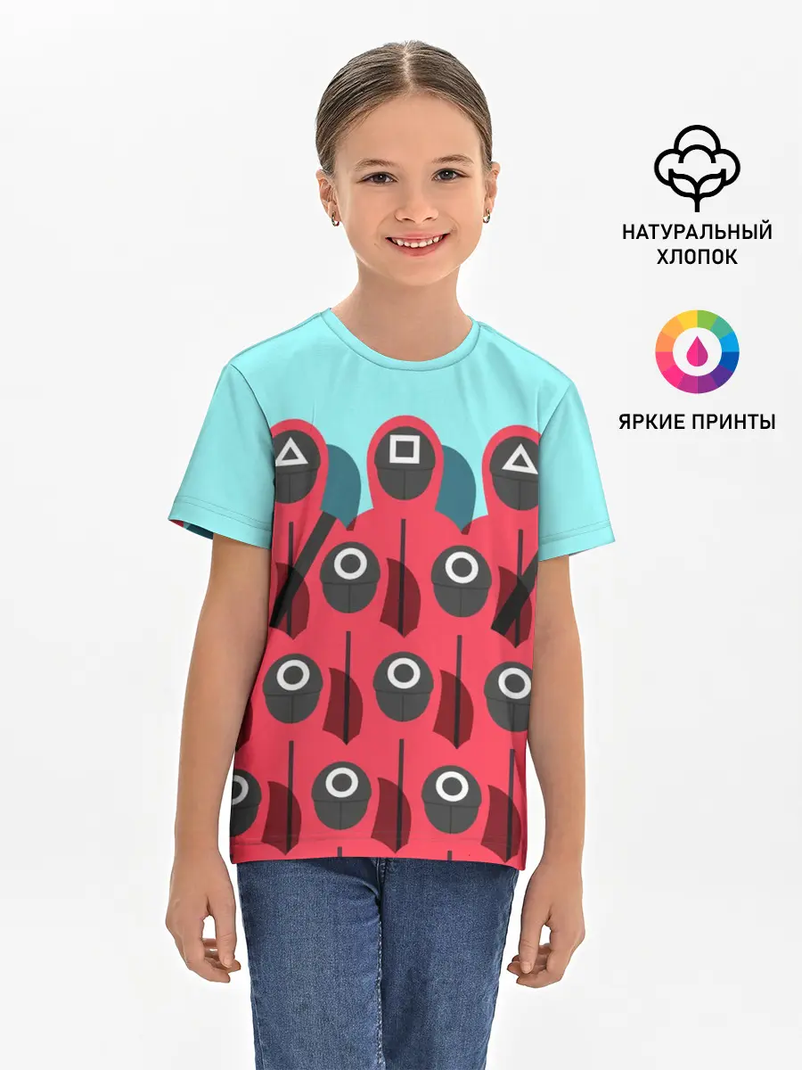 Детская базовая футболка / Охрана | Squid game