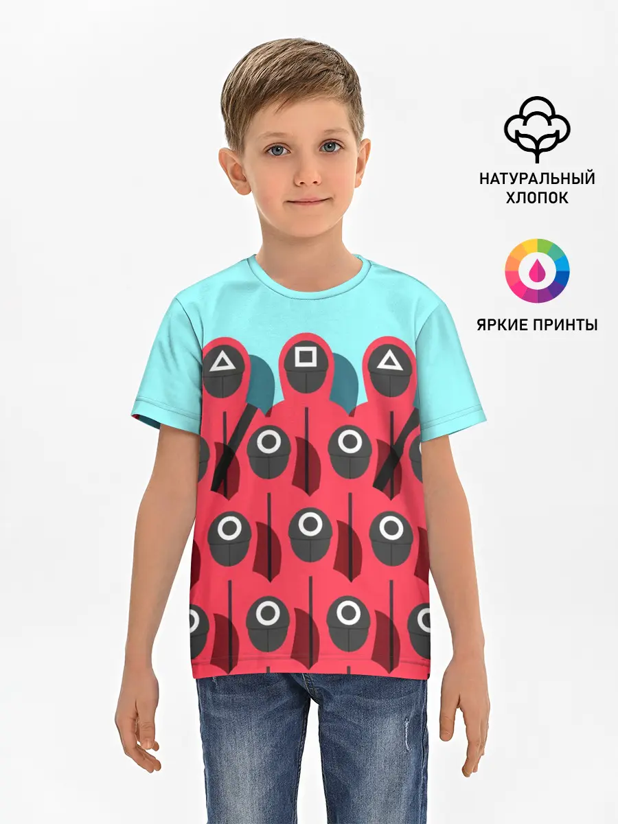 Детская базовая футболка / Охрана | Squid game