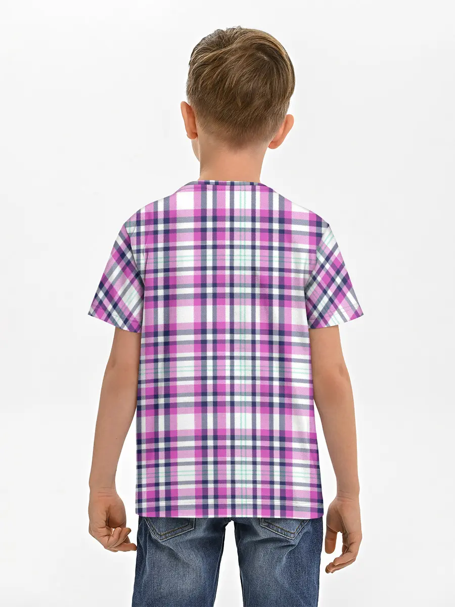 Детская базовая футболка / Текстура в клетку