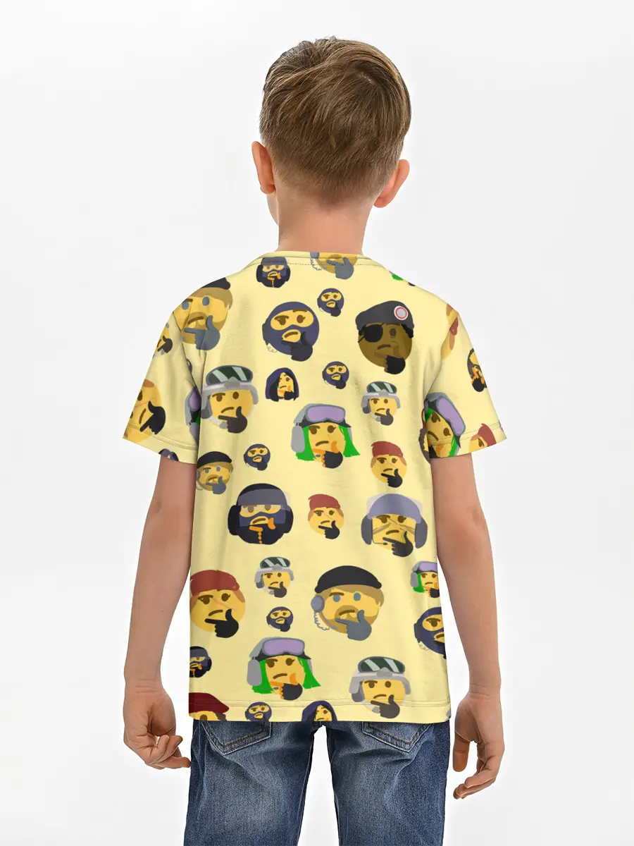 Детская базовая футболка / Thinking emoji skins