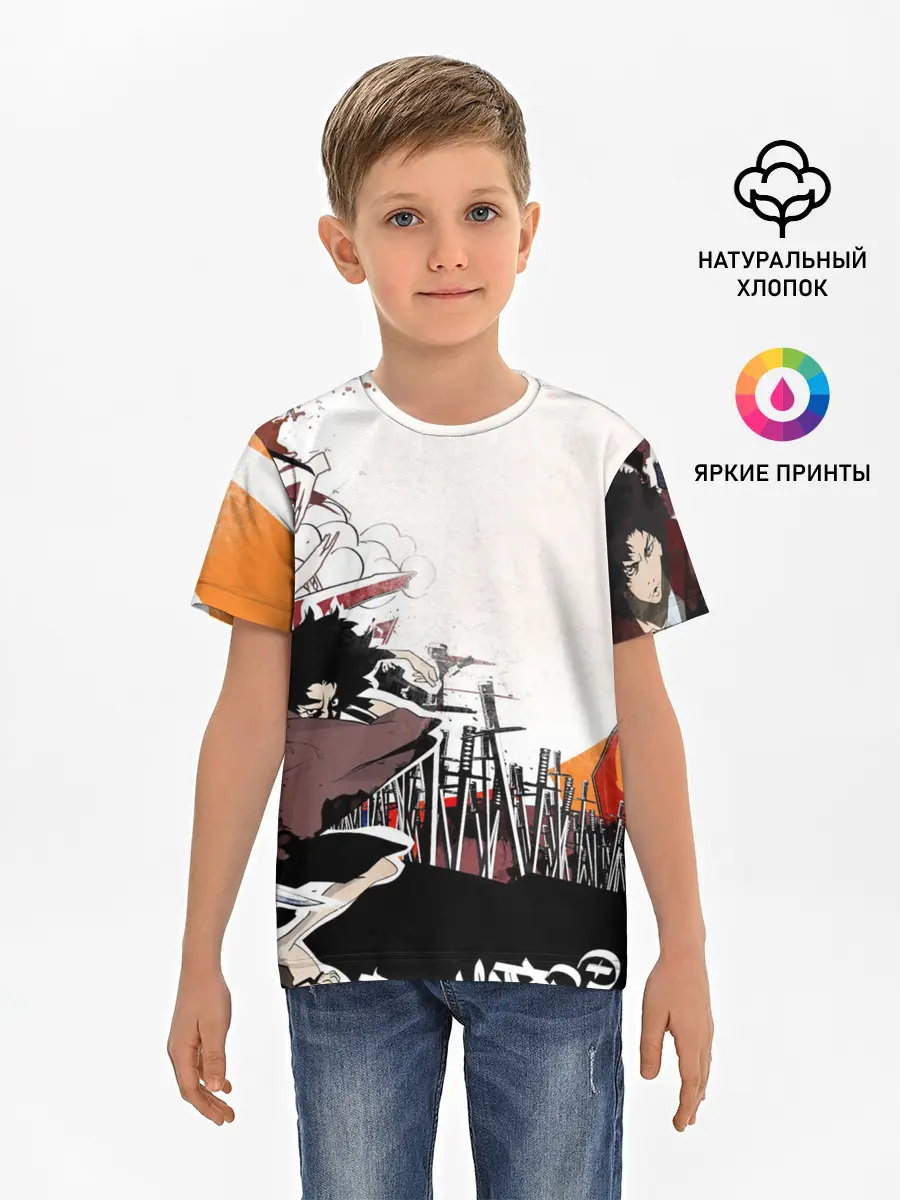 Детская базовая футболка / Афросамурай аниме