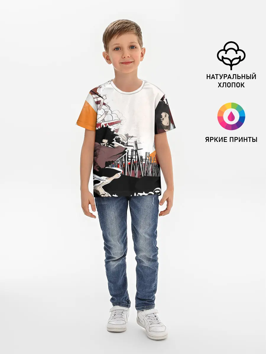 Детская базовая футболка / Афросамурай аниме