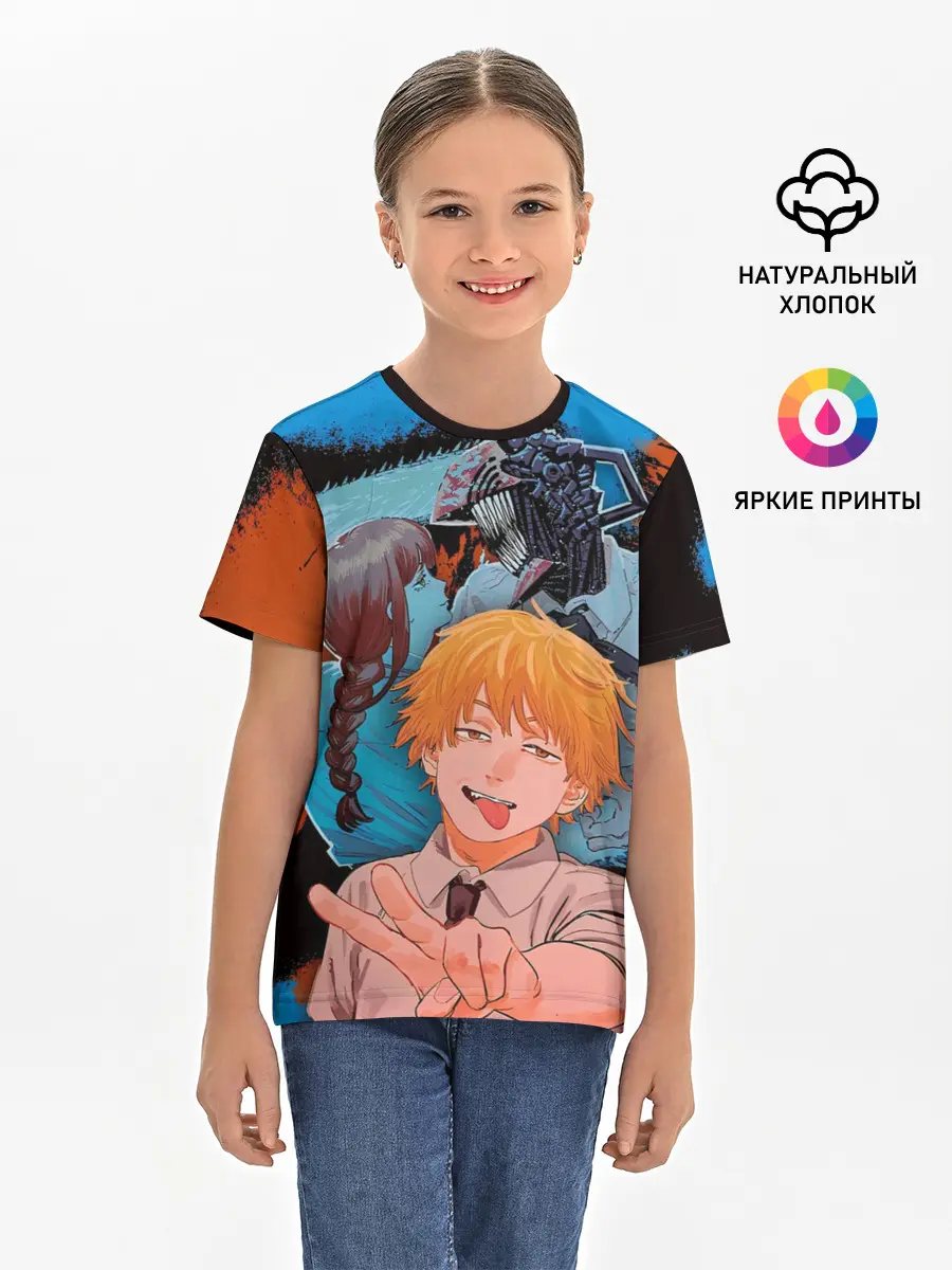 Детская базовая футболка / Дэндзи и Макима