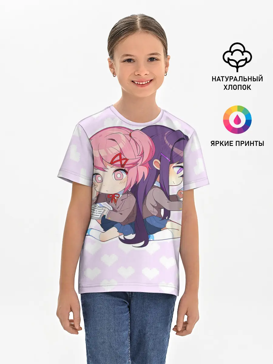 Детская базовая футболка / Chibi Natsuki and Yuri