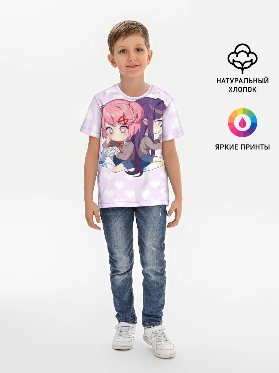 Детская базовая футболка / Chibi Natsuki and Yuri