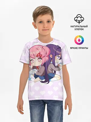 Детская базовая футболка / Chibi Natsuki and Yuri