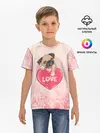 Детская базовая футболка / Love Pug | Люблю мопса