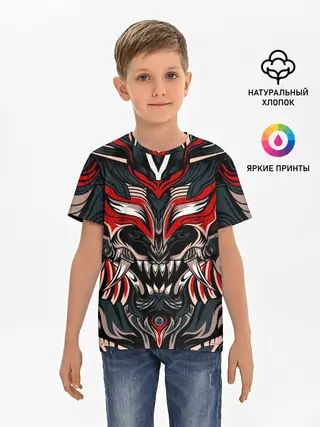 Детская базовая футболка / Черный самурай