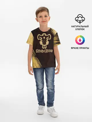 Детская базовая футболка / Черный Клевер