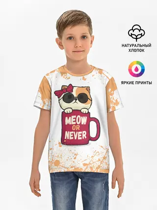 Детская базовая футболка / МИЛЫЙ КОТЕНОК | CUTE KITTEN