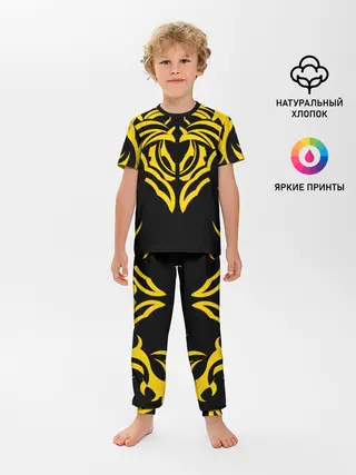 Детская пижама с брюками / Узор жёлтый