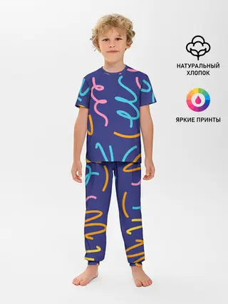 Детская пижама с брюками / Одноцветная ячейка