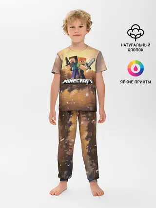 Детская пижама с брюками / Minecraft / Майнкрафт