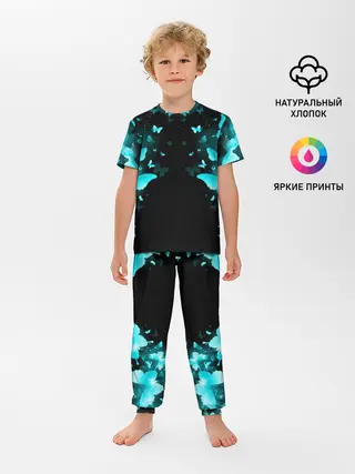 Детская пижама с брюками / НЕОНОВЫЕ БАБОЧКИ | NEON