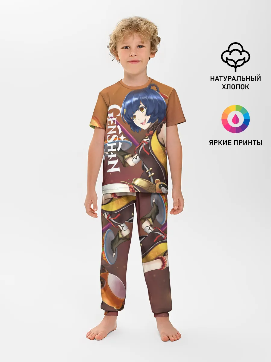 Детская пижама с брюками / Genshin Impact: Сяо Лин.